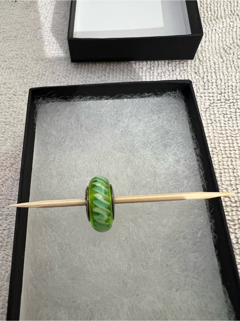 Pandora Green Swirl Murano Glass Bracelet Charm